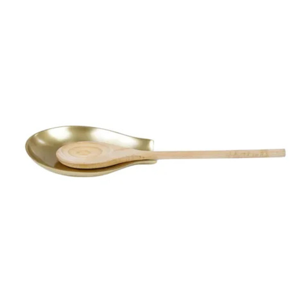 Laton Metal Spoon Rest 11×15.5cm Gold (1)