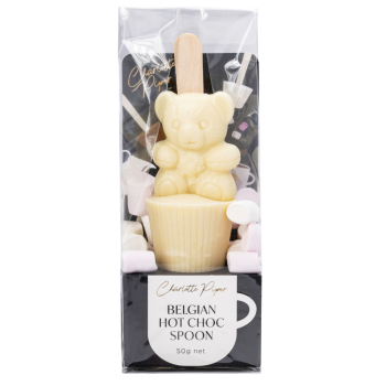 Charlotte Piper Belgian Hot Chocolate White Teddy Bear Spoon