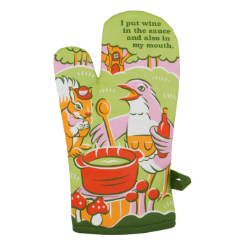 Blue Q Single Oven Glove 'I Put Wine In My Mouth'