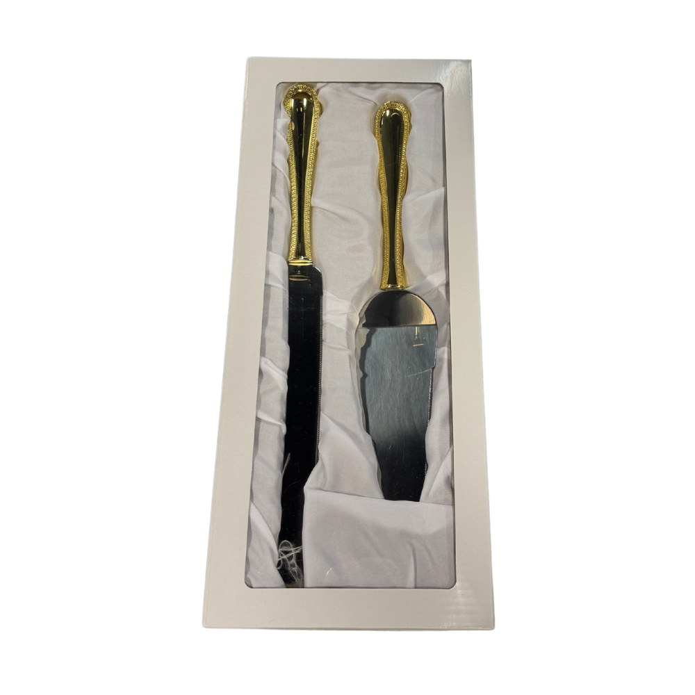 CAKE SERVER AND KNIFE SET SILVER