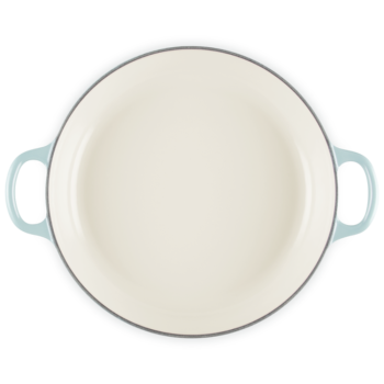 Cast Iron Petal Shallow Casserole Sea Salt (1)