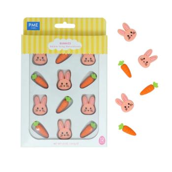 PME Edible Sugar Decorations Bunnies Set of 12