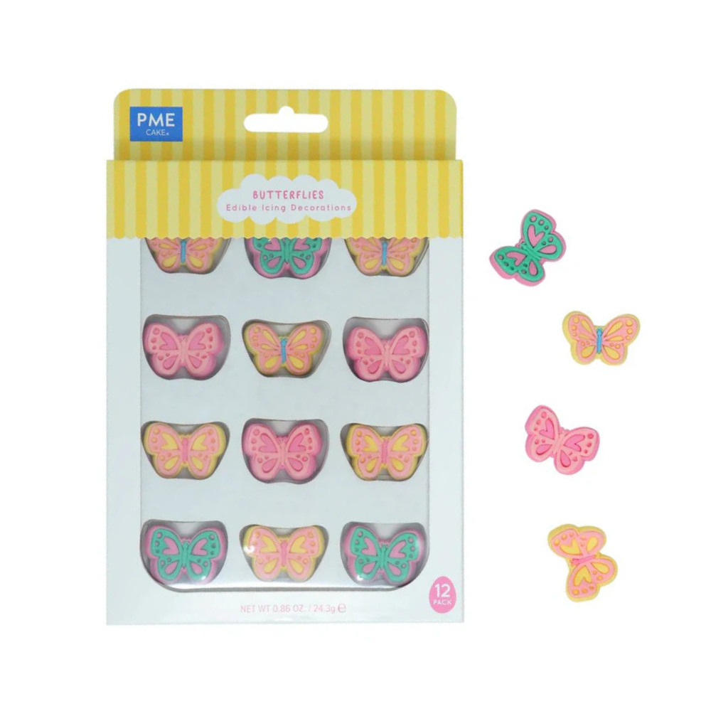 Edible Sugar Decorations Butterflies Set of 12 (1)