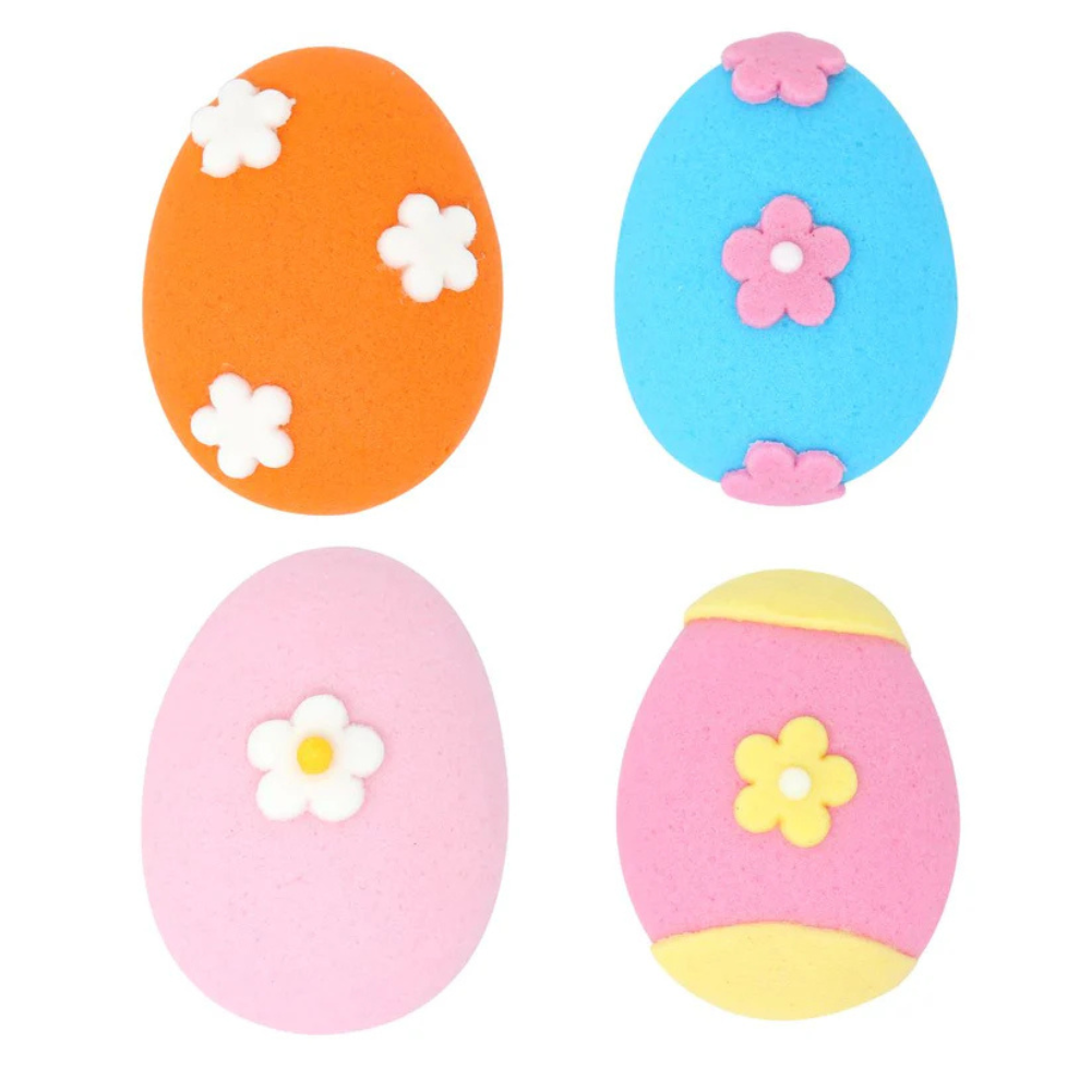 Edible Sugar Decorations Flower Eggs Set of 12 (1)