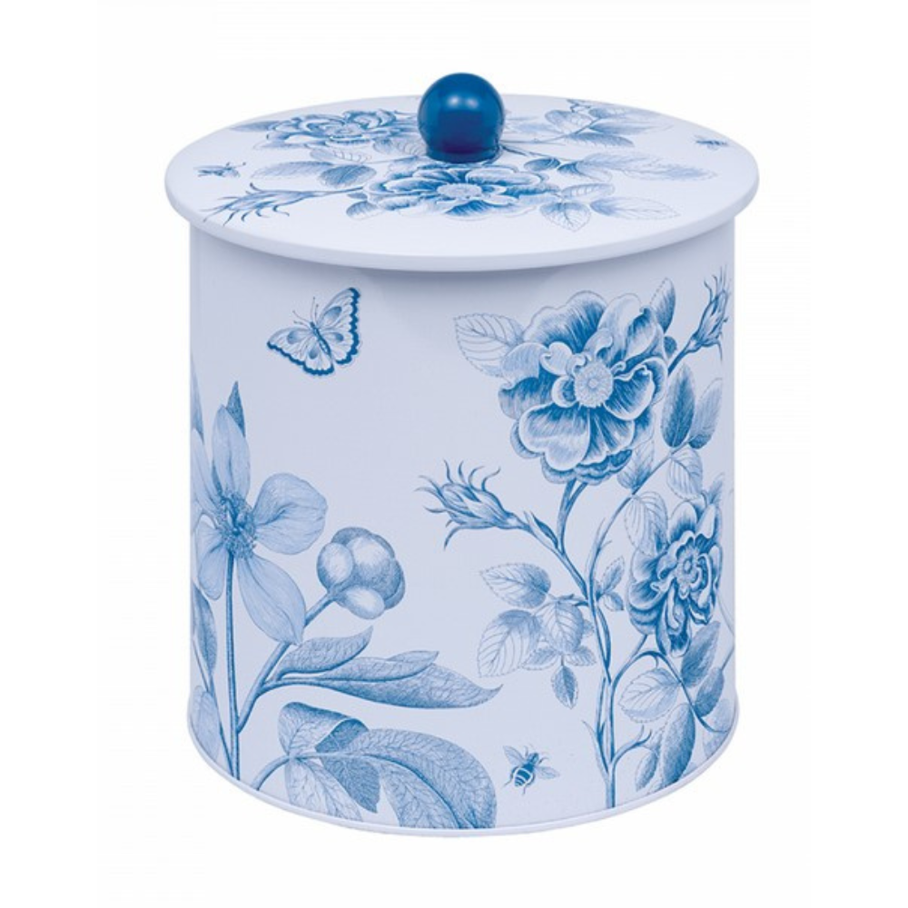 Sanderson Etchings and Roses Tin Biscuit Barrel