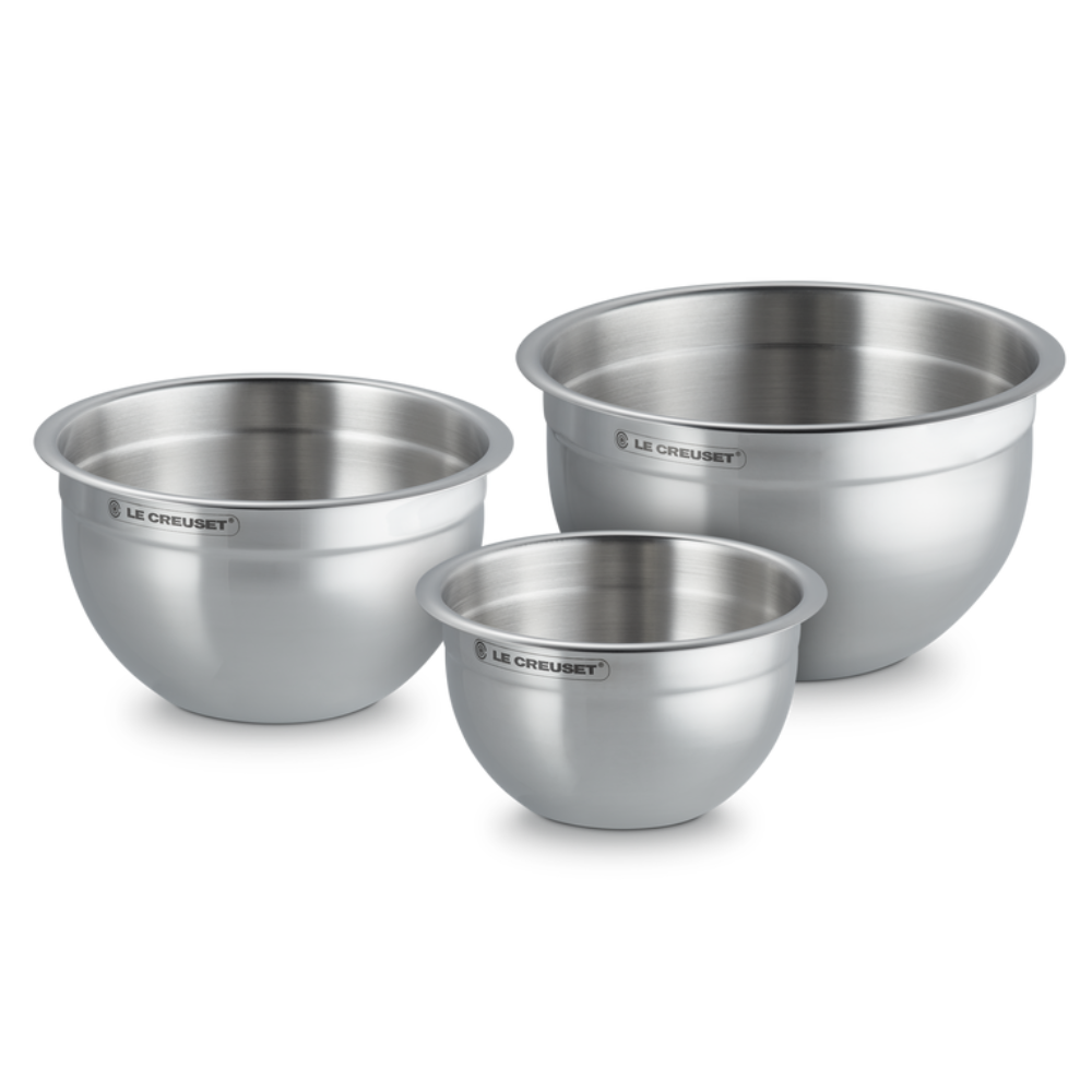 Set of 3 Stainless Steel Mixing Bowls with Lids (2)