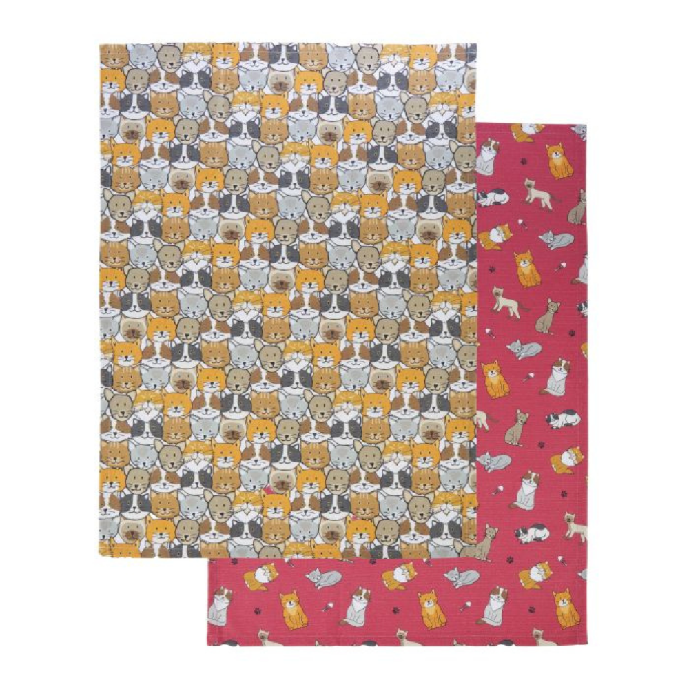 The Cat Collective Tea Towel Set of 2 Multi-Coloured (2)