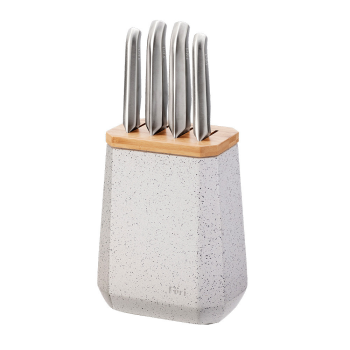 Füri Stone B&W Terrazzo 5 Piece Knife Block