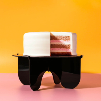 CAKE & CANDLE Plateau Gateau 3-Piece Cake Stand Black(3)
