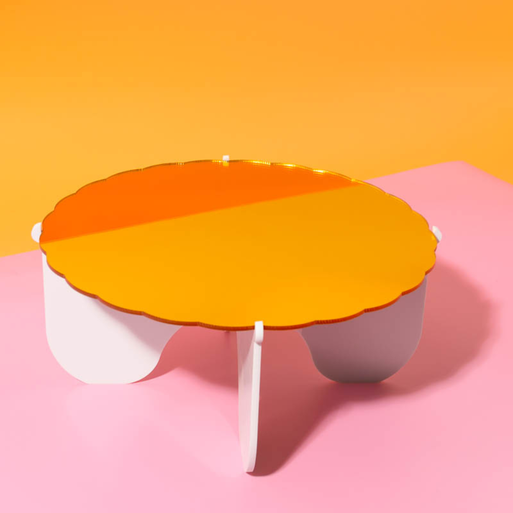 CAKE & CANDLE Plateau Gateau 3-Piece Cake Stand Gold White(2)