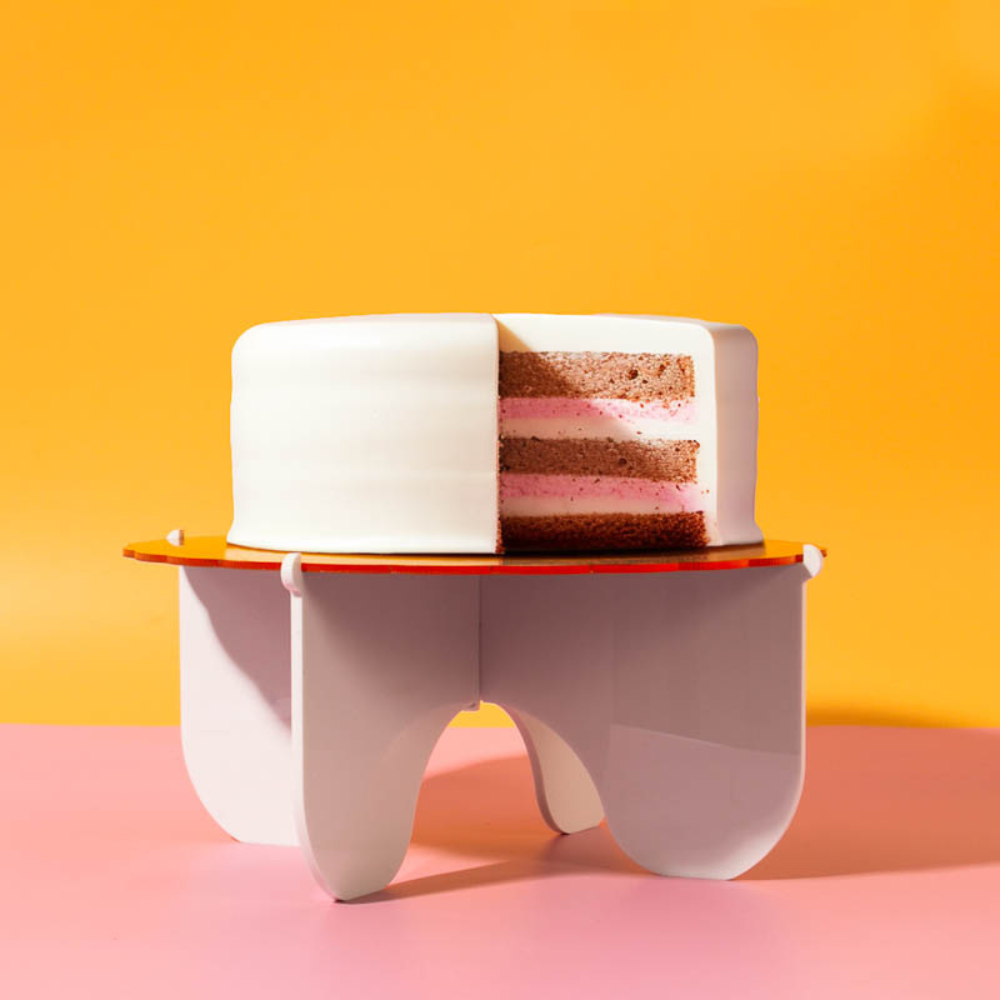 CAKE & CANDLE Plateau Gateau 3-Piece Cake Stand Gold White(4)