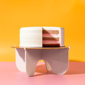 CAKE & CANDLE Plateau Gateau 3-Piece Cake Stand SilverWhite (2)