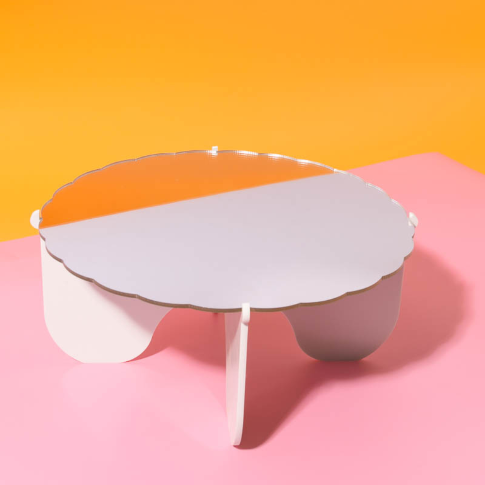 CAKE & CANDLE Plateau Gateau 3-Piece Cake Stand SilverWhite (3)