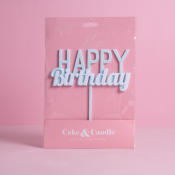 Cake & Candle Milkshake Happy Birthday Cake Topper Bubblegum(1)