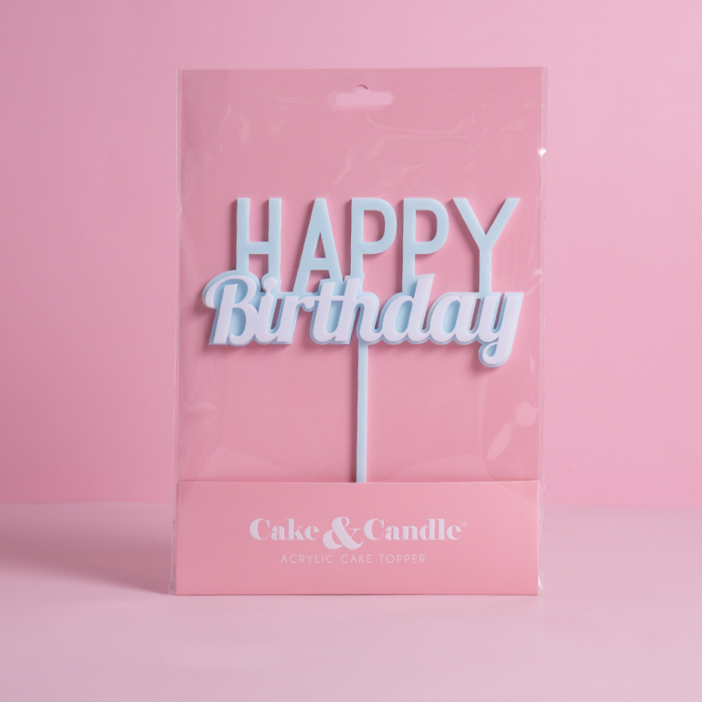Cake & Candle Milkshake Happy Birthday Cake Topper Bubblegum(1)