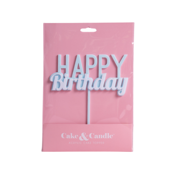 Cake & Candle Milkshake Happy Birthday Cake Topper Bubblegum