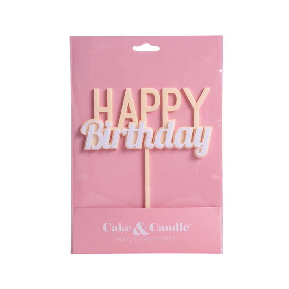 Cake & Candle Milkshake Happy Birthday Cake Topper Caramel