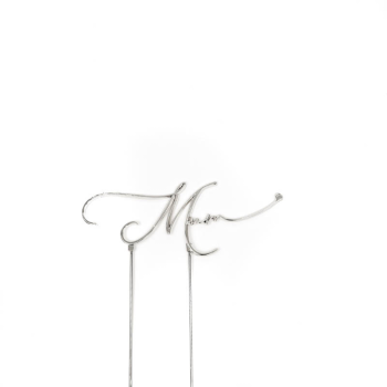Cake & Candle Silver-Plated Mum Cake Topper
