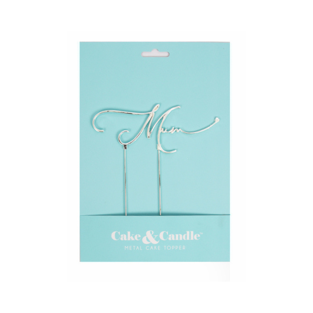 Cake & Candle Silver-Plated Mum Cake Topper(3)