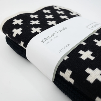 Ecovask 2 Pack Towel Combo Monochrome Raven