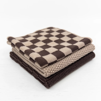 Ecovask Mixed Cloths 3 Pack Choc Hummus Chequer(1)