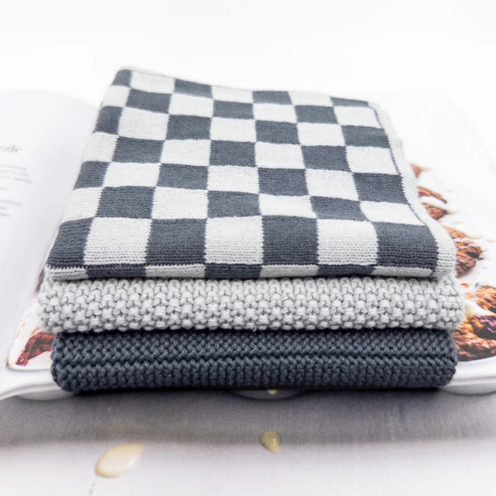 Ecovask Mixed Cloths 3 Pack Graphite Lunar Chequer (1)