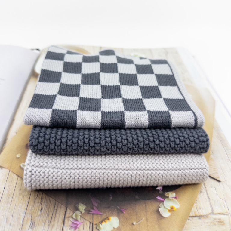 Ecovask Mixed Cloths 3 Pack Graphite Lunar Chequer (1)