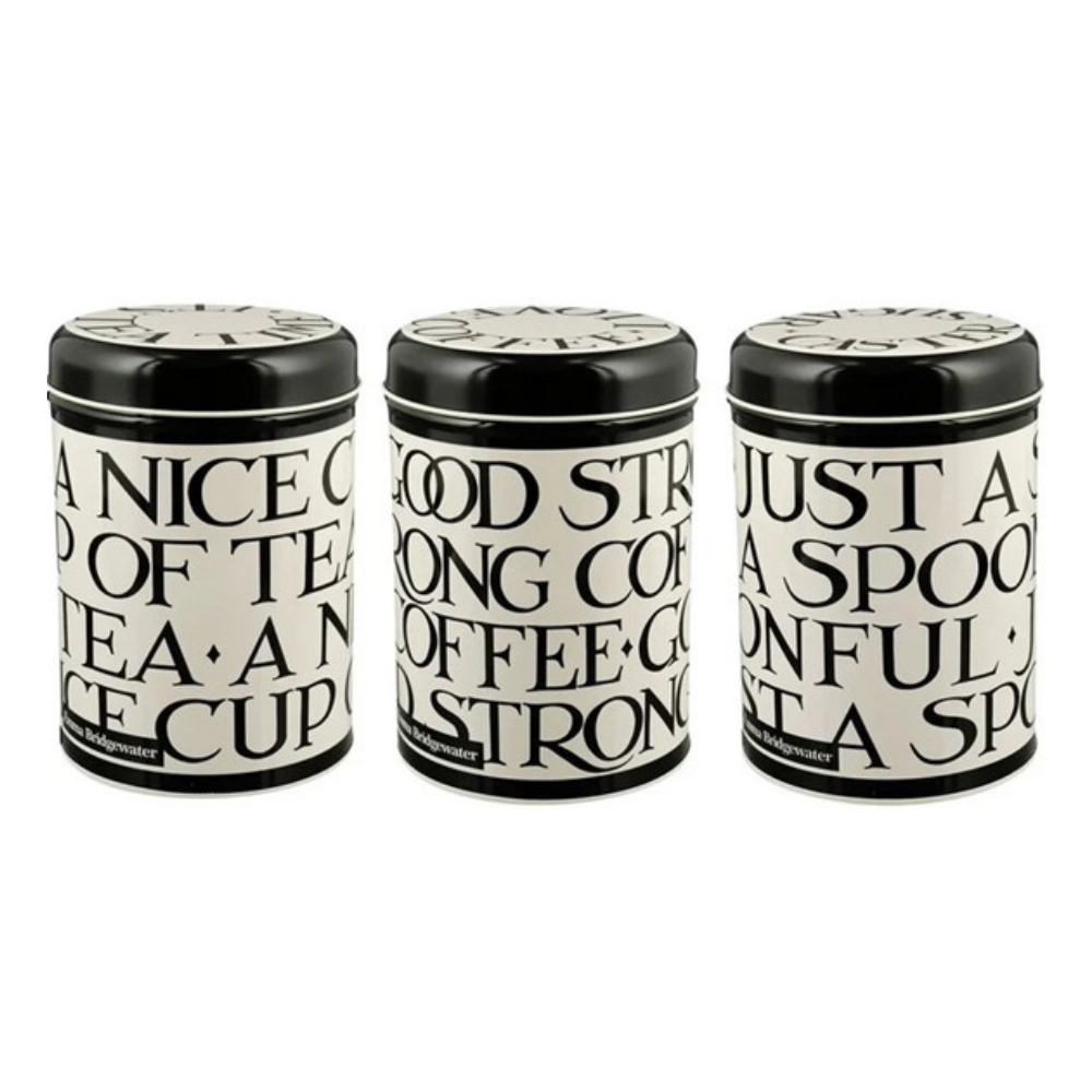 Emma Bridgewater Black Toast Round Caddies Set of 3 NEW (1)