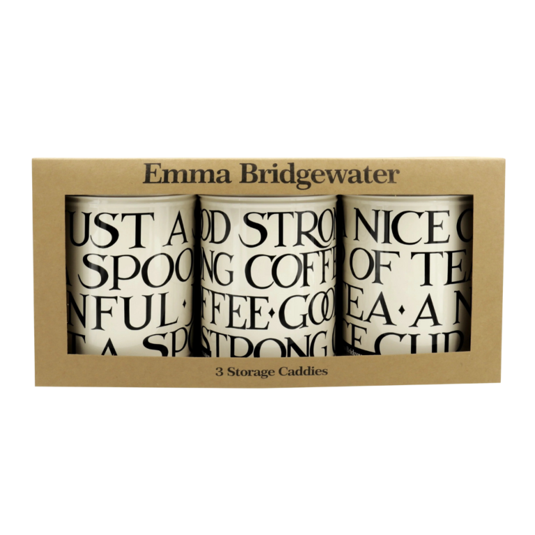 Emma Bridgewater Black Toast Round Caddies Set of three