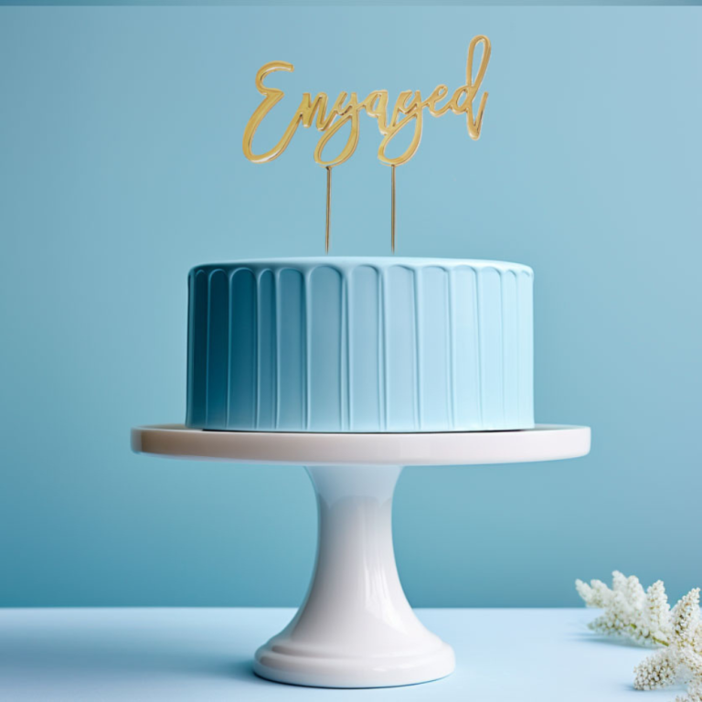 Gold-Plated Engaged Cake Topper(1)