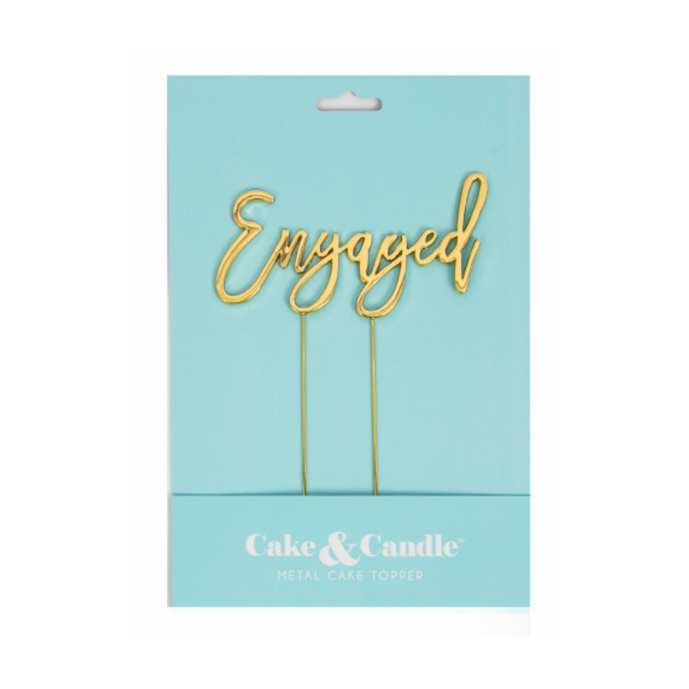 Gold-Plated Engaged Cake Topper(2)