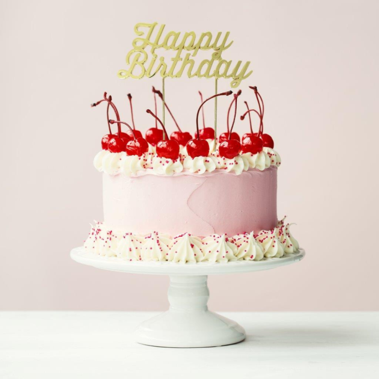Gold-Plated Happy Birthday Cake Topper
