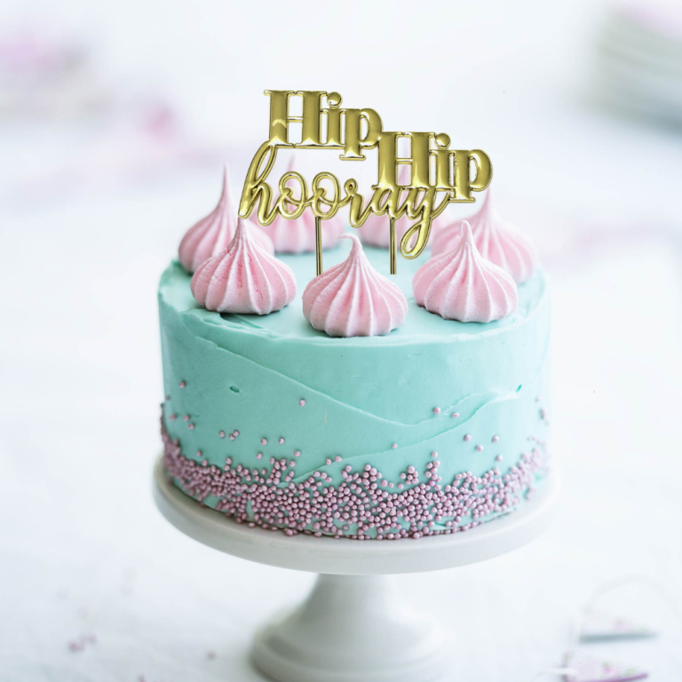 Gold-Plated Hip Hip Hooray Cake Topper(2)