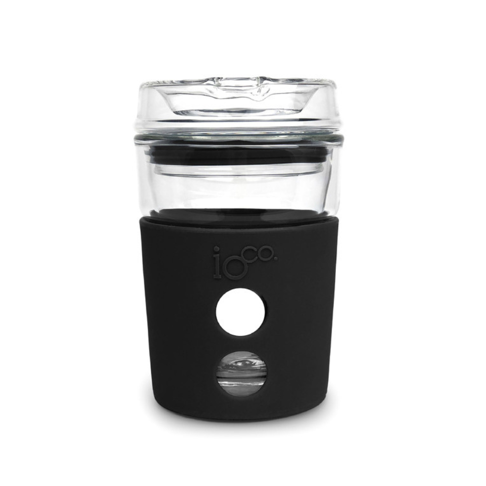 IOco 4oz Piccolo Reusable Glass Coffee Travel Cup Black