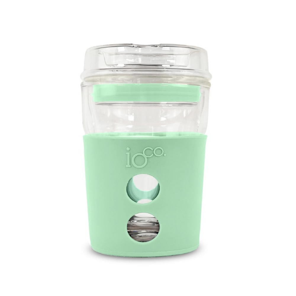 IOco 4oz Piccolo Reusable Glass Coffee Travel Cup Mint