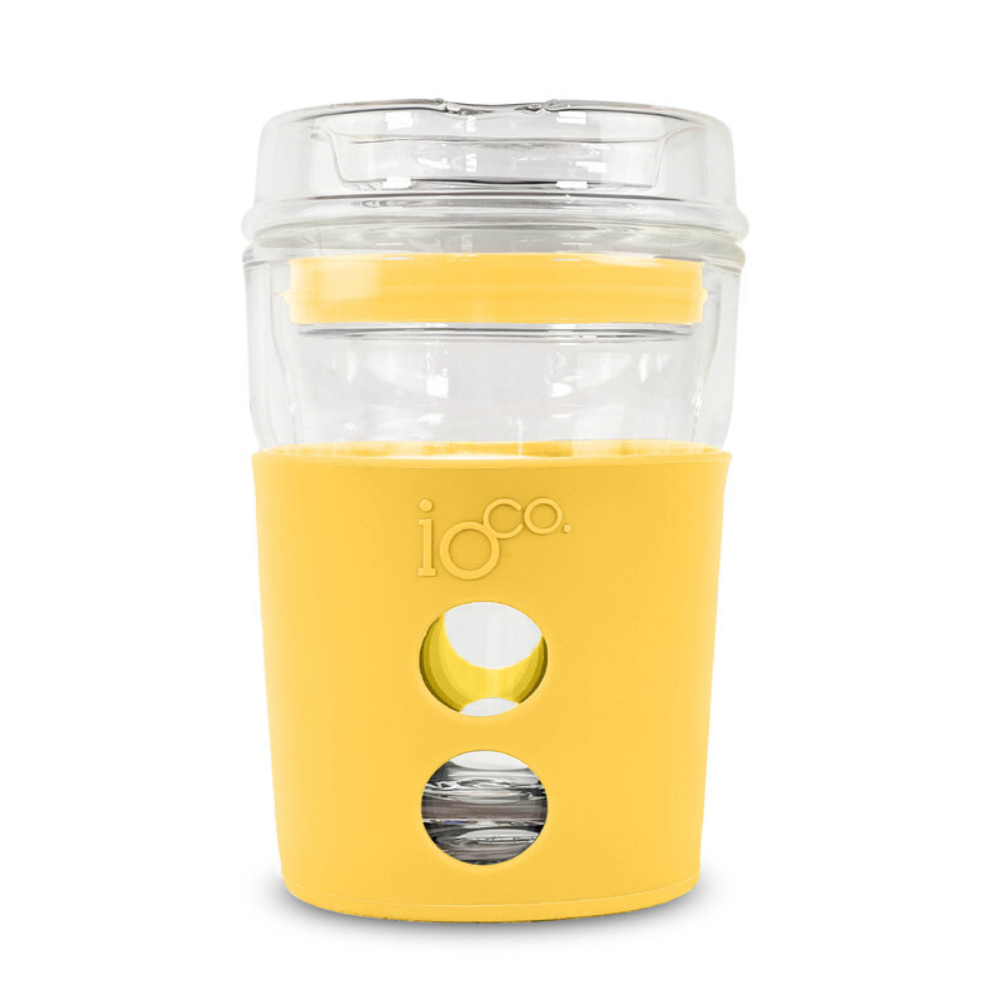 IOco 8oz Eco Glass Coffee Travel Cup Sunny Yellow