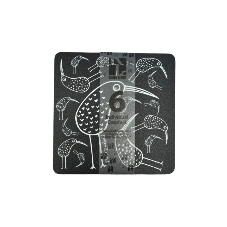 Karen Design New Zealand Coaster Set of 6 V2 Black(1)