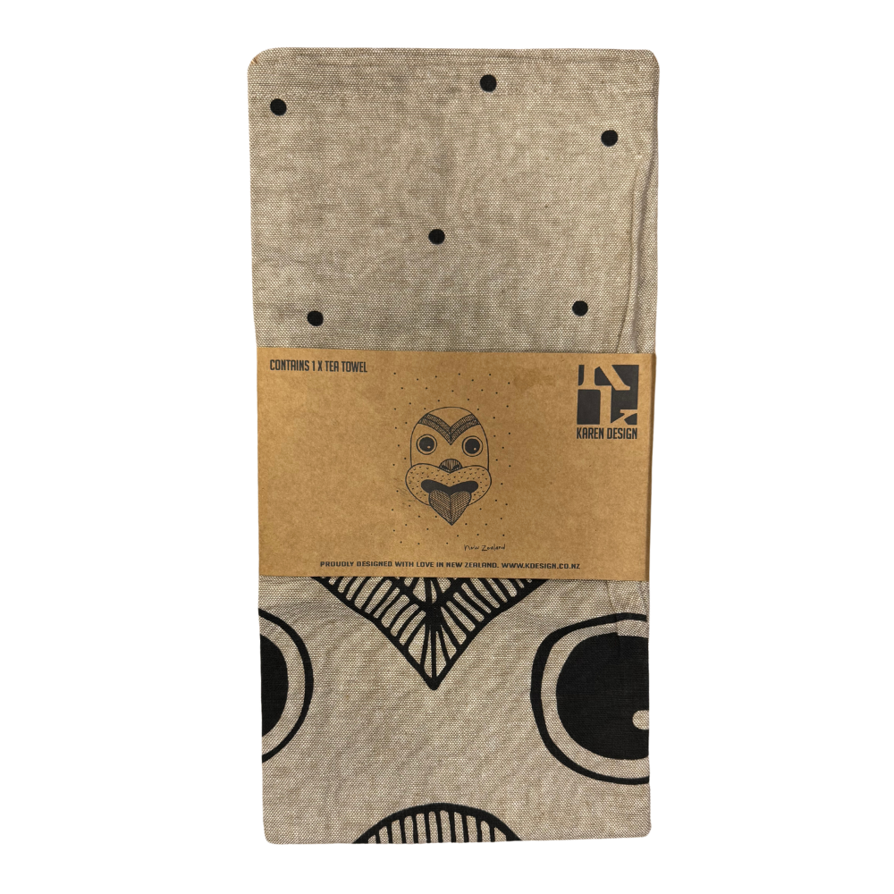 Karen Design Tea Towel Natural NZ Tiki