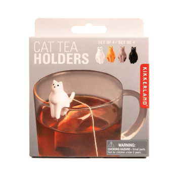 Kikkerland Cat Tea Bag Holders Set of 4