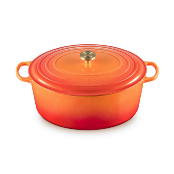 Le Creuset Signature Cast Iron Flamme Dorée Casserole Oval 40cm