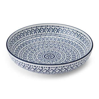 Mikasa Stoneware Pasta Bowl Mediterranean Blue 21cm