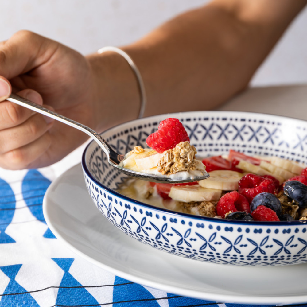 Mikasa Stoneware Pasta Bowl Mediterranean Blue 21cm (2)