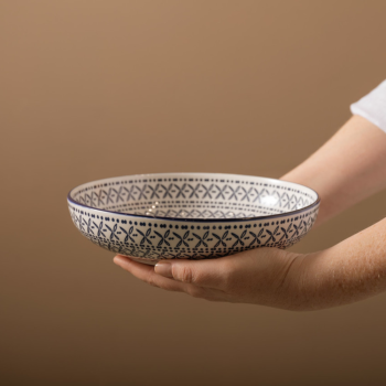 Mikasa Stoneware Pasta Bowl Mediterranean Blue 21cm (5)