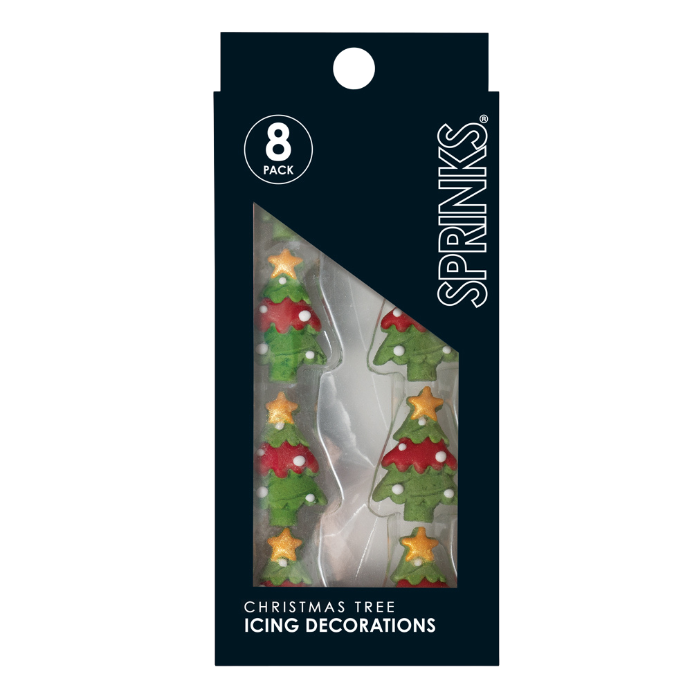 SPRINKS Icing Decorations Xmas Trees 8 pieces
