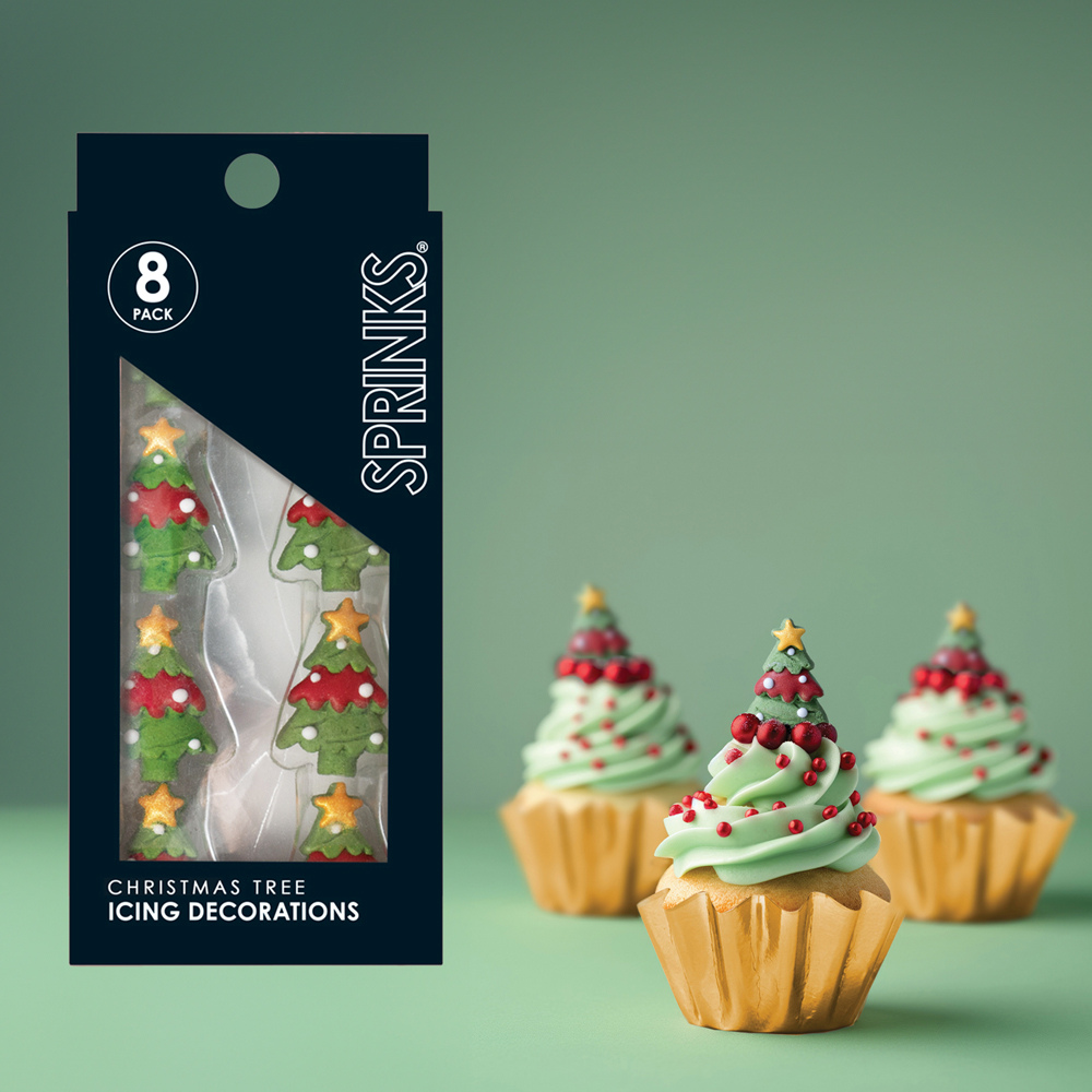 SPRINKS Icing Decorations Xmas Trees 8 pieces(2)