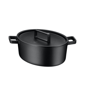 WMF Cast Iron Oval Covered Roasting Pan Black 33x26cm