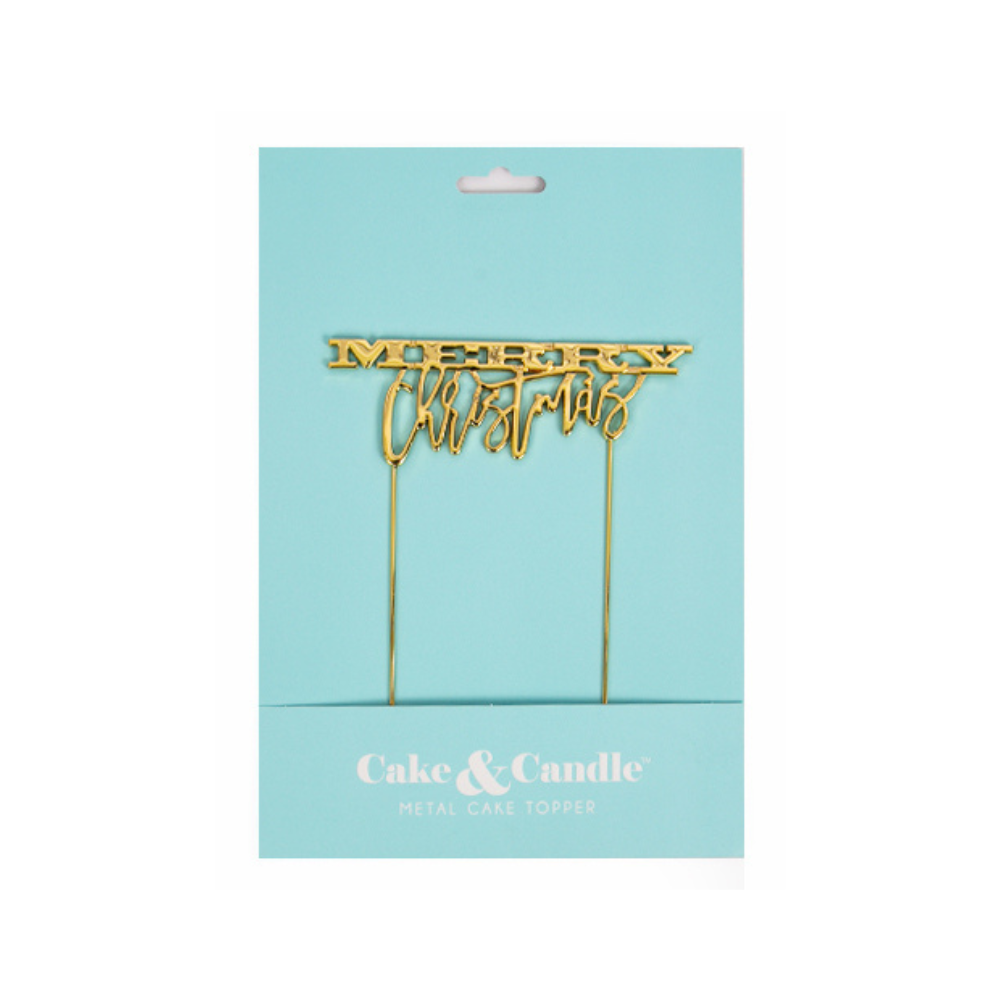 cake & candle GOLD PLATED MERRY CHRISTMAS(2)