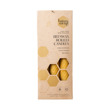 Honeywrap Hand-Rolled Beeswax Dinner Candles Set of 3