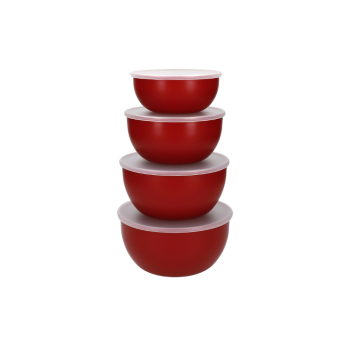 KitchenAid 4 Piece Meal Prep Bowls Set with Lids Empire Red