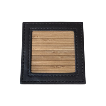 Ladelle Dine Bamboo Faux Leather Coasters 4 Pack